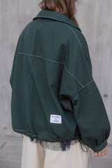 車線春夏薄外套/森林綠