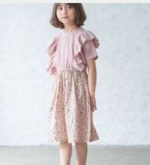 KIDS Ruffle sleeve floral OPS/PINK-140