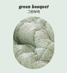 Queen防塵蟎成人四季被/green bouquet+ 2 pillow case
