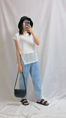 洞洞網布T-shirt/白