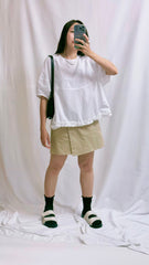 黑蝴蝶寬身恤衫Blouse/白