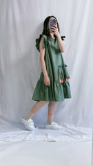 (預購)Ruffle背心裙/軍綠