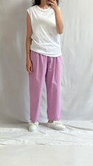 (預購)橡筋腰闊褲/紫粉紅