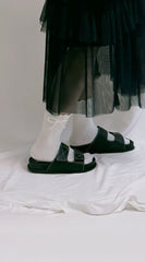 珍珠蝴蝶襪/白
