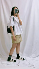 黑蝴蝶寬身恤衫Blouse/白
