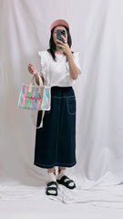 兩邊Ruffle T-shirt/白