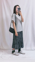 單邊衫腳ruffle T-shirt/灰