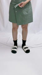 金屬鈕裙褲/軍綠
