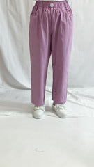 (預購)橡筋腰闊褲/紫粉紅
