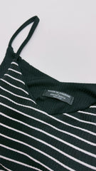 V領間條Bra Top/黑
