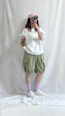 (預購)袖口雙層Ruffle T-shirt/白