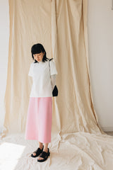 摺袖T-Shirt/白
