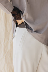 企領直紋網Tee/啡