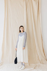 (預購)縮褶網Tee/粉藍