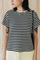 (預購)間條Waffle T-Shirt/黑