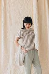(預購)間條Waffle T-Shirt/杏