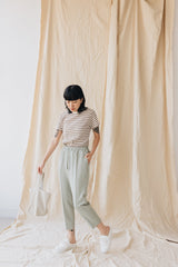 (預購)間條Waffle T-Shirt/杏