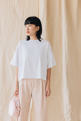 後露背T-Shirt/白