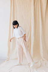 後露背T-Shirt/白