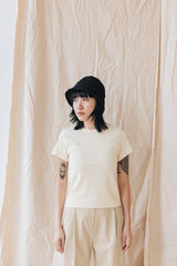 Fitted Rib T-Shirt/粉黃