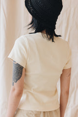 Fitted Rib T-Shirt/粉黃