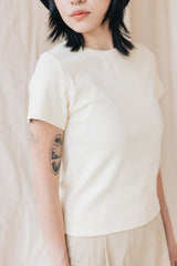 Fitted Rib T-Shirt/粉黃