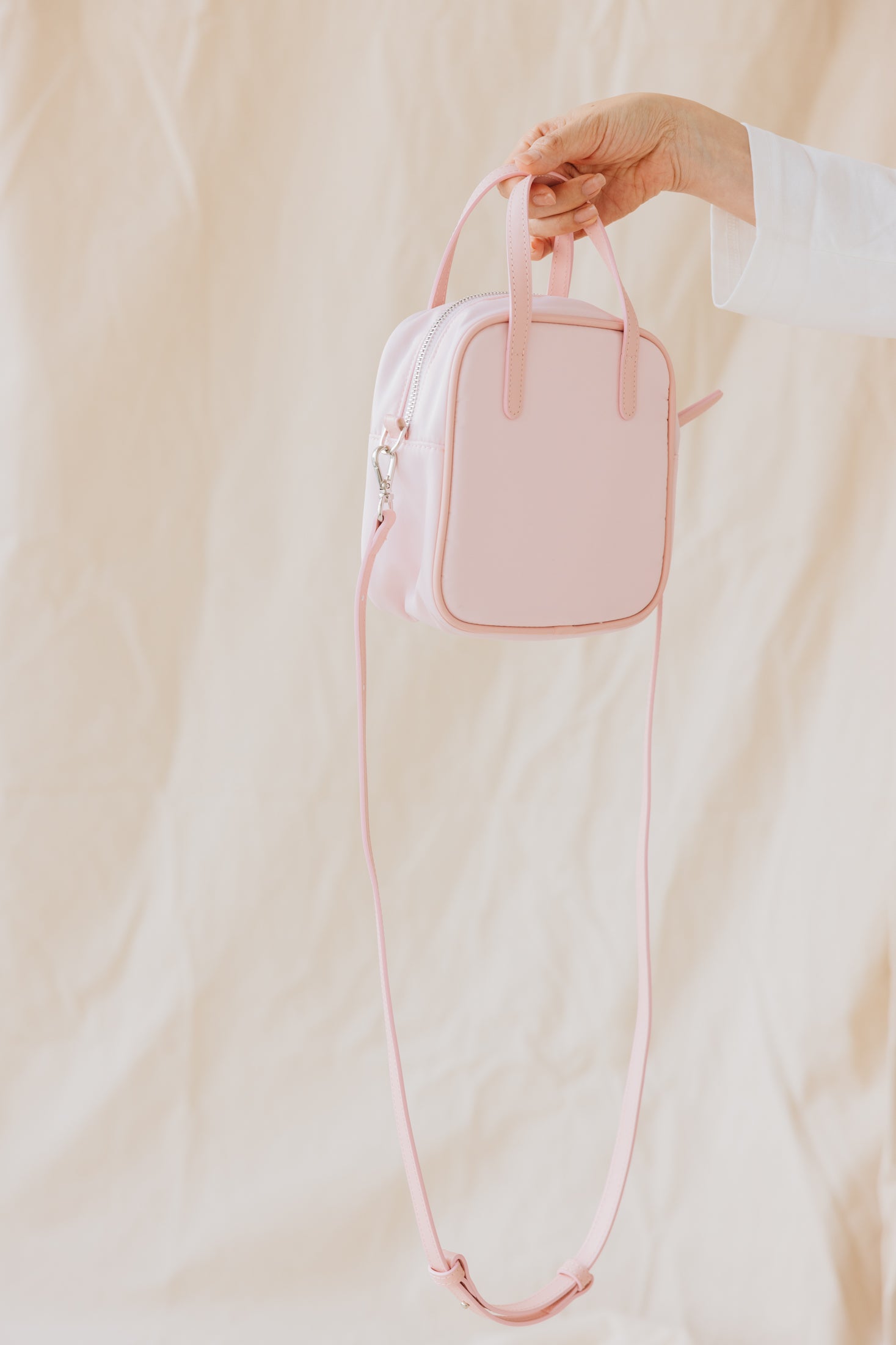 方型兩用手袋/粉紅