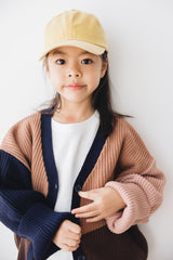 KID 併色冷外套/粉紅
