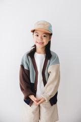 KID 併色冷外套/藍
