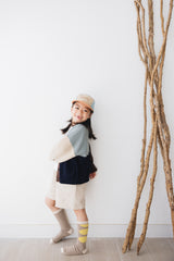 KID 併色冷外套/藍