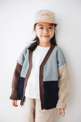 KID 併色冷外套/藍