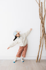 KID 圓領拉鏈外套/米白