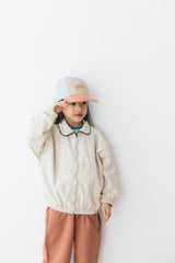 KID 圓領拉鏈外套/米白