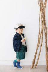 KID 圓領拉鏈外套/深藍