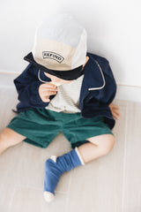 KID 併色CAP帽/黑