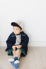 KID 圓領拉鏈外套/深藍