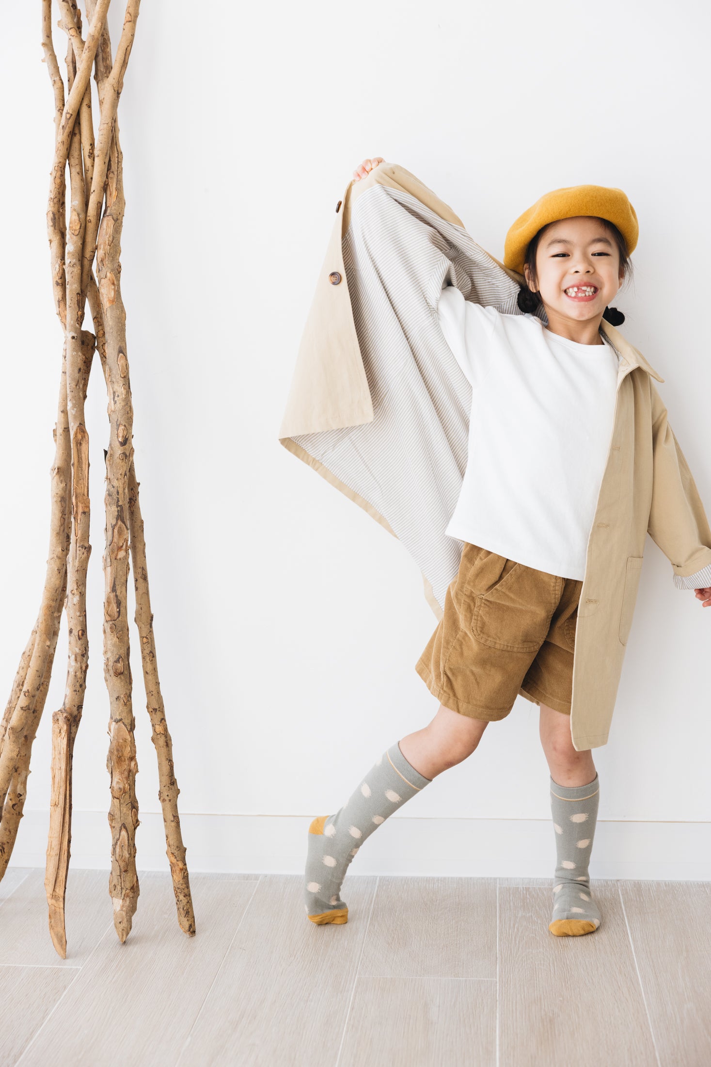 KID 燈芯絨短褲/啡