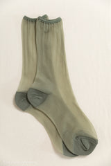 半透明薄襪/暗綠